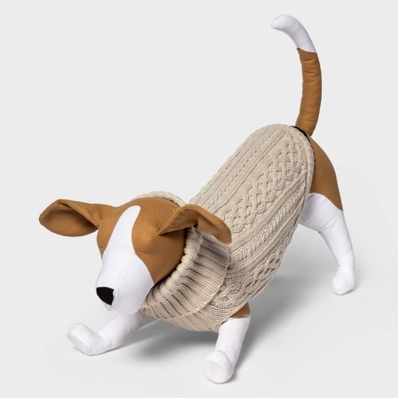Boots & Barkley Dog or Cat Sweater Pet Apparel Beige Up to 20 lbs Size S Small - Picture 2 of 12